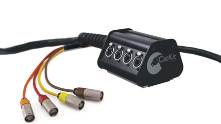 CANFORD CATKIT ETHERCON STAGEBOX 4-fach, flexibles Kabel, auf 4x Ethercon-Breakout, 50m