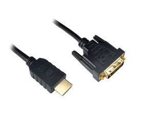 DVI CABLE DVI-D male - HDMI male, 1 metre