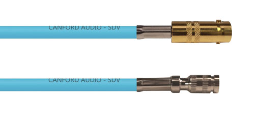 CANFORD CABLE DIN 1.0/2.3 male - BNC female, 12G 4K UHD, 150mm, turquoise