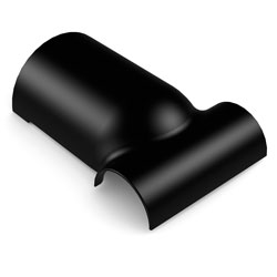 D-LINE FLST5030B 1/2-ROUND CLIP-OVER SKIRTING TEE, 1 x 50x25 to 2 x 30x15, black