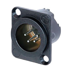 NEUTRIK NC4MD-LX-BAG XLR Male panel connector, black shell, silver contacts