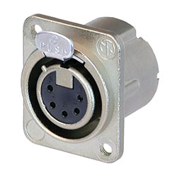 NEUTRIK NC5FD-LX-M3 XLR Female panel connector, nickel shell, silver contacts, M3 holes