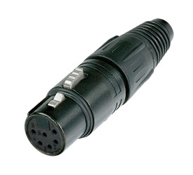 NEUTRIK NC6FX-B XLR Female cable connector, black shell, gold contacts