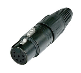 NEUTRIK NC7FX-B XLR Female cable connector, black shell, gold contacts