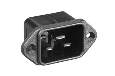 BULGIN PX0596/48 IEC MAINS CONNECTOR C20 type, male, panel