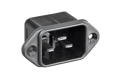 BULGIN PX0596/63 IEC MAINS CONNECTOR C20 type, male, panel