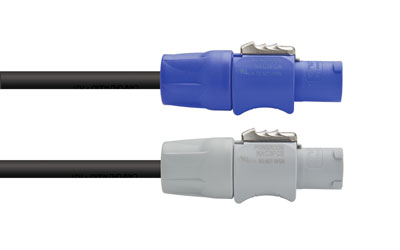 CANFORD AC MAINS CORDSET Powercon NAC3FCA - Powercon NAC3FCB, 1.5mm cable, PVC, 3m, black