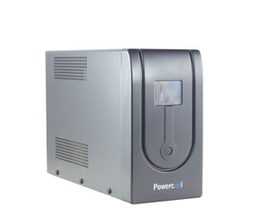 POWERCOOL LINE INTERACTIVE 1500VA UPS, LCD display, 3 x 3-Pin UK, 3 x IEC, RJ45, 1 x USB