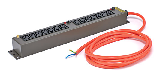 CANFORD MDS1 AC MAINS POWER DISTRIBUTION STRIP 20A, 14x IEC, 3m lead, dark grey