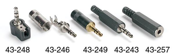 MINIATURE JACK PLUG 3.5mm 3-pole, black plated, gold contacts