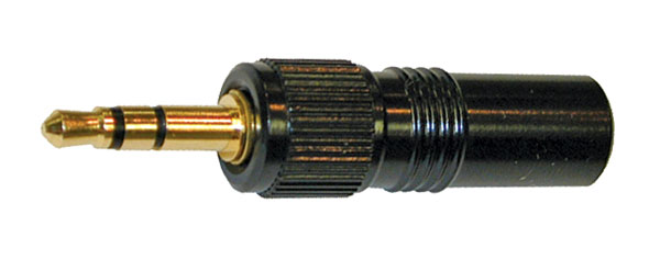 CANFORD LOCKING MINIATURE JACK PLUG 3.5mm 3-pole, black