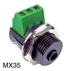 BTX CA-MX35 MINIATURE JACK SOCKET 3.5mm 3-pole, screw terminal