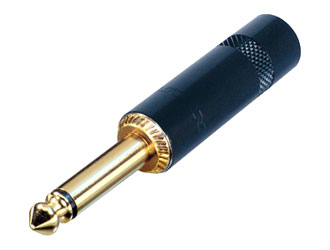 REAN NYS224BG JACK PLUG Mono, black shell, gold contacts