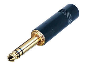 REAN NYS228BG JACK PLUG Stereo, black shell, gold contacts