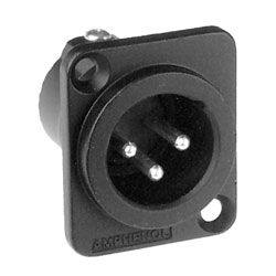 AMPHENOL AC3MMDZB-AU XLR Male panel, black