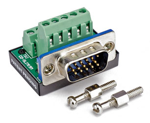 BTX CD-SLIM15M D-SUB HD 15 pin male, panel mount, screw terminal