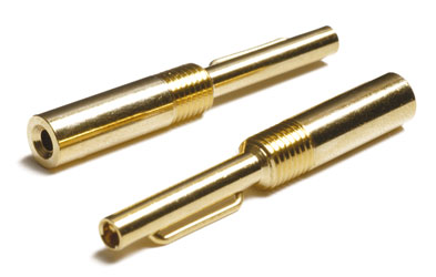 4mm PLUG Gold, 2.4mm crimp termination