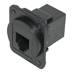 TUK D-SERIES KEYSTONE COUPLER RJ12 6P6C female to female, black