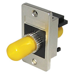 TUK PANEL MOUNT KEYSTONE FIBRE COUPLER ST to ST, single mode, simplex, black/yellow