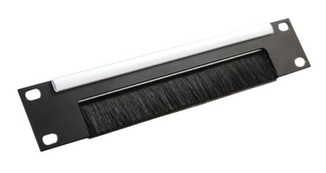 CANFORD RACKBRUSH Cable access brush strip 1U, half width, with lacing bar and desi strip, black