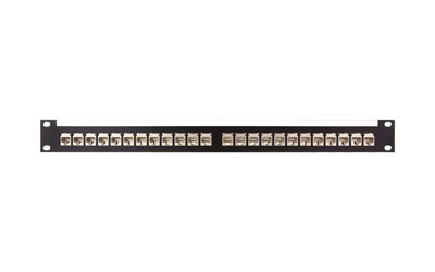 CANFORD CAT5E RJ45 PRO-STECKFELD 1HE, 1x24, FEEDTHROUGH, geschirmt, schwarz