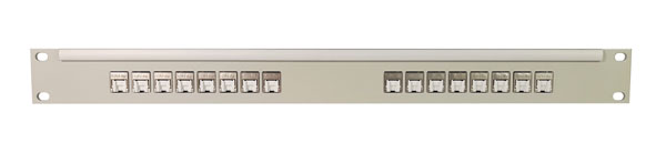 CANFORD CAT6A RJ45 PRO PATCH PANEL 1U 1x16 IDC, Screened, grey