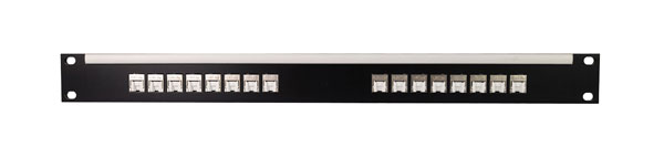 CANFORD CAT6A RJ45 PRO PATCH PANEL 1U 1x16 IDC, Screened, black