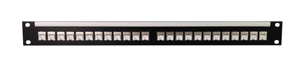 CANFORD CAT6A RJ45 PRO PATCH PANEL 1U 1x24 IDC, Screened, black