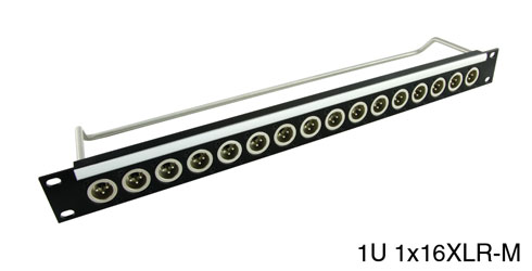 CANFORD CONNECT XLR TERMINATION PANEL 1U 1x16 Canford XLRM, black