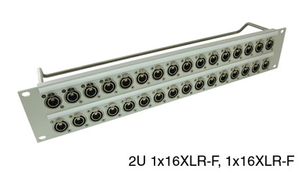 CANFORD CONNECT XLR TERMINATION PANEL 2U 2x16 Canford XLRF, grey