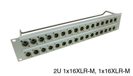 CANFORD CONNECT XLR TERMINATION PANEL 2U 2x16 Canford XLRM, grey