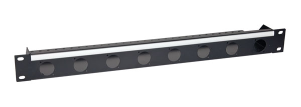 CANFORD OPTICALCON PANEL Flat 1U, 8x D-Series cutout, black
