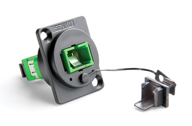 SENKO FIBRE OPTIC SC APC SM FEEDTHROUGH COUPLER, 'Universal' mounting, green