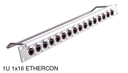 CANFORD ETHERCON-ANSCHLUSSFELD 1HE, 1x16, CAT5E RJ45 Feedthrough, grau