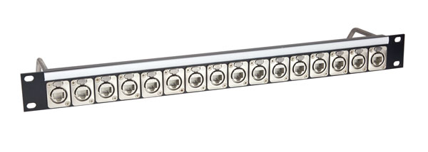 CANFORD ETHERCON TERMINATION PANEL 1U 1x16, CAT6A IDC, black