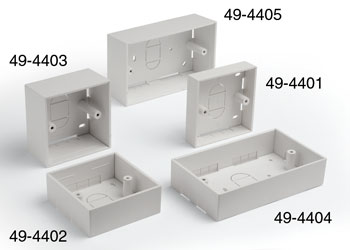 PLASTIC SURFACE BOX 1 gang, 21mm deep