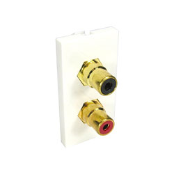 CANFORD AV MODULE Economy, Dual RCA(phono) red/black, coupler type, half module, white