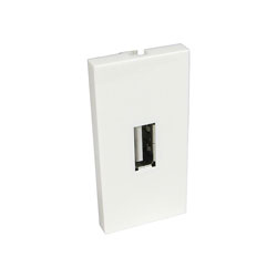 CANFORD AV MODULE Economy, USB Type A socket, pigtail type, half module, white