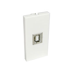 CANFORD AV MODULE Economy, USB Type B socket, pigtail type, half module, white