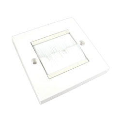 CANFORD AV BRUSHED FACEPLATE Economy, 1-gang, full module, white brush, white