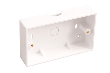 D-LINE TSB35W PLASTIC SURFACE BOX, 2-gang, 35mm deep, white