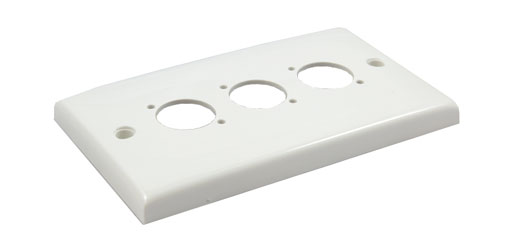 CANFORD PN3 CONNECTOR PLATE 2-gang, 3 mounting holes, plastic, convex