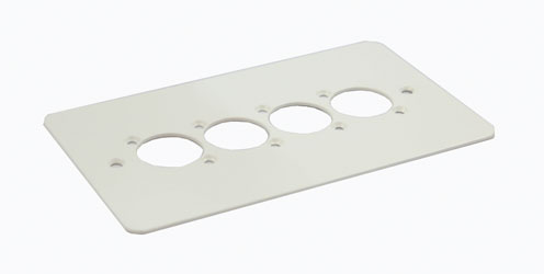 CANFORD F4W CONNECTOR PLATE 2-gang, 4 mounting holes, white