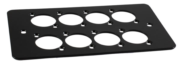 CANFORD F8B CONNECTOR PLATE 2-gang, 8 mounting holes, black