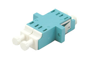 SENKO FIBRE OPTIC LC MM DUPLEX FEEDTHROUGH COUPLER Aqua