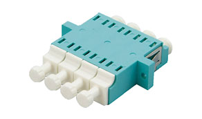 SENKO FIBRE OPTIC LC MM QUAD FEEDTHROUGH COUPLER Aqua