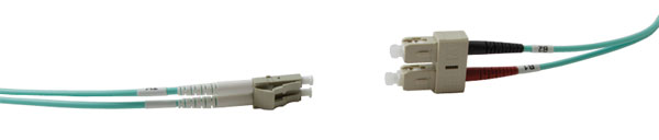 SC-LC MM DUPLEX OM3 50/125 Fibre patch cable 1.0m, aqua