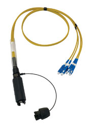 CANFORD FIBRECO HMA Junior cable connector, 4-channel, SM, with SC fibre terminated tails,1m