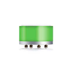 YELLOWTEC litt 50/22 GREEN LED COLOUR SEGMENT 51mm diameter, 22mm height, silver/green