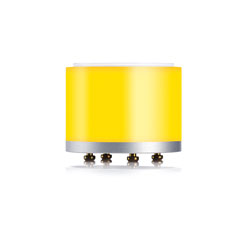 YELLOWTEC litt 50/35 YELLOW LED COLOUR SEGMENT 51mm diameter, 35mm height, silver/yellow